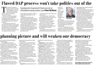 Mercury Opinion Piece: Flawed DAP process won't take politics out of the planning picture.